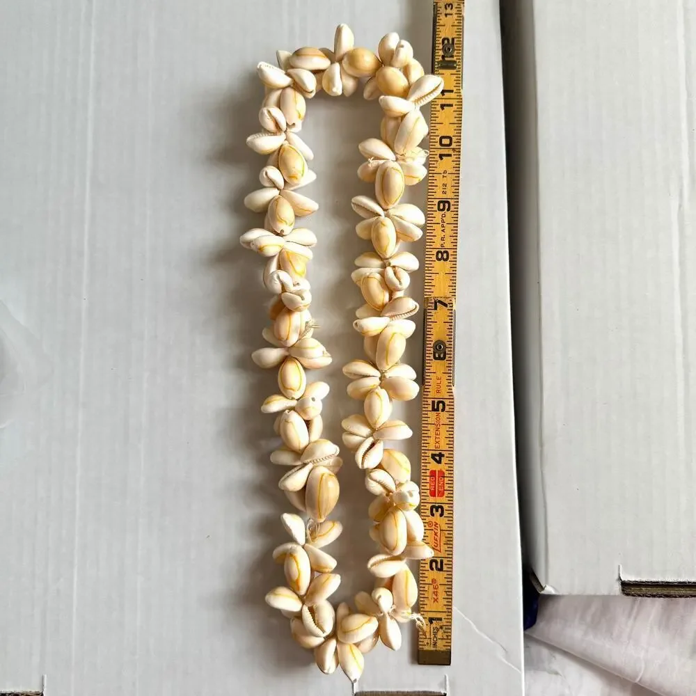 Vintage Cowry Cowrie Shell Rosette Crown & Lei Set Mermaid Headband & Necklace
